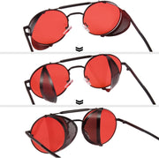 ÉÌƷͼƬ 33 | B09LYD9SW2 | FEISEDY Steam Punk Sunglasses for Men Women Side Shield Round Steampunk Vintage Glasses Shades B2518
