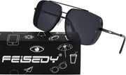 ÉÌƷͼƬ 60 | B09SDC5BD5 | FEISEDY Sunglasses Mens Women Vintage Pilot Square Trendy Metal Steampunk Fishing Driving Sun Glasses B2894