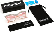 ÉÌƷͼƬ 15 | B0BLH5NHK8 | FEISEDY Diamond Blue Light Blocking Glasses Cat Eye Rhinestone Women Oversized Anti Eyestrain Computer Glasses Frame B2358