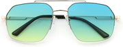 Blue-yellow / 58 Millimeters | B0GL1T9MSB | FEISEDY Retro Aviator Sunglasses Men Women Trendy Semi-Rimless B0383