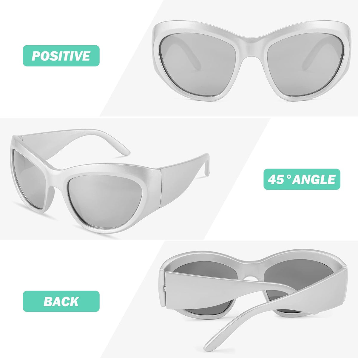 ÉÌƷͼƬ 12 | B0BQBWYZF6 | FEISEDY Trendy Y2k Sunglasses Women Men Oversized Shield Sunglasses Fashion Wrap Around Futuristic Glasses B2359