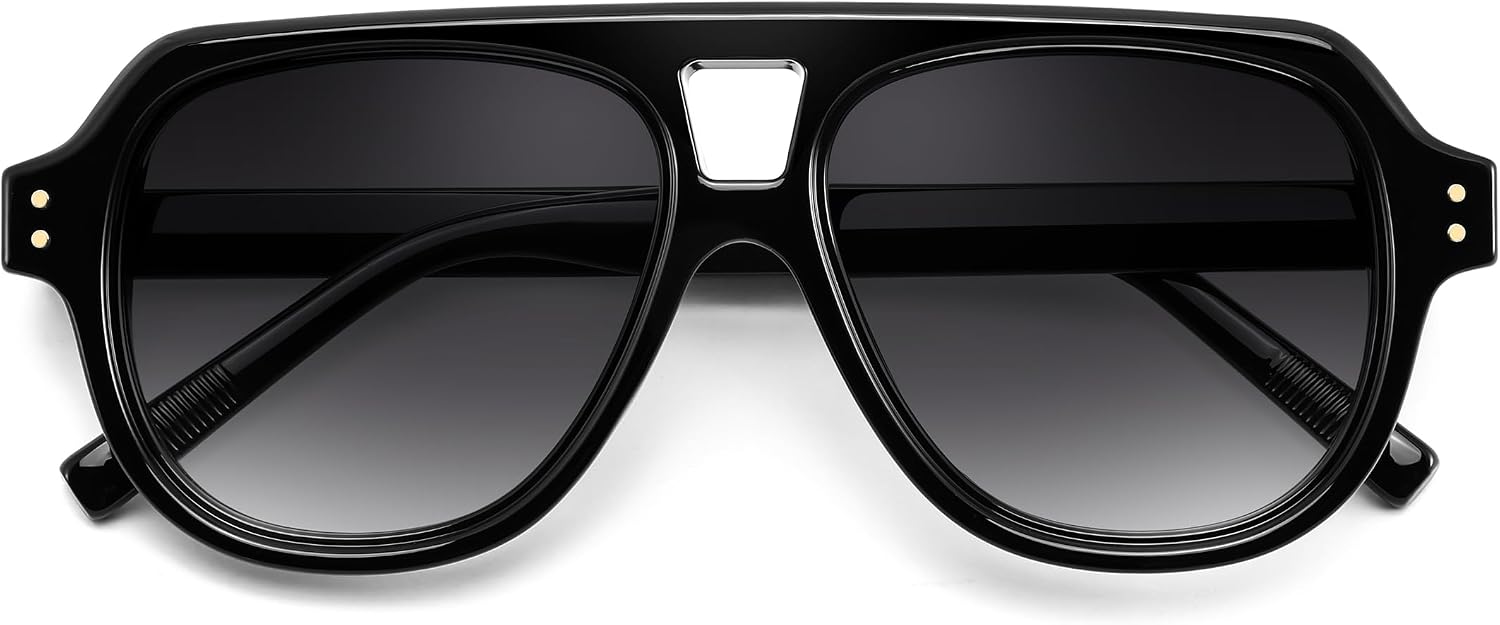 商品图片 25 | B0H1WK6BZT | FEISEDY Retro Aviator Polarized Sunglasses Men Women Trendy Square B0433