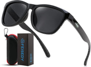 Black/Black / 49 Millimeters | B0HFJLP5GF | FEISEDY Polarized Sunglasses Women Men Sports Lightweight Sun Glasses B1423