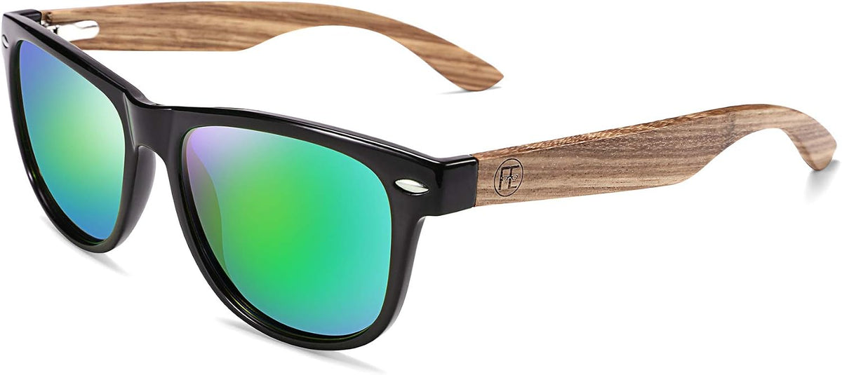 Zebrawood-green / 55 Millimeters | B07J2XVY5R | FEISEDY Polarized Wood Sunglasses Women Men HD UV400 Driving Fishing Golf Sunglasses B2448