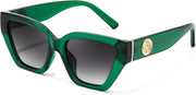 Transparent Green Frame & Gradual Grey / 52 Millimeters | B0F8N9HCJG | FEISEDY Women's Polarized Cat Eye Sunglasses - UV400 Protection, Trendy Design for Driving & Daily Wear B0299