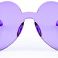 Purple | B07BLM9XSH | FEISEDY Thick Heart Sunglasses Rimless Heart Shaped Sun Glasses Women Fashion Love Glasses B2419