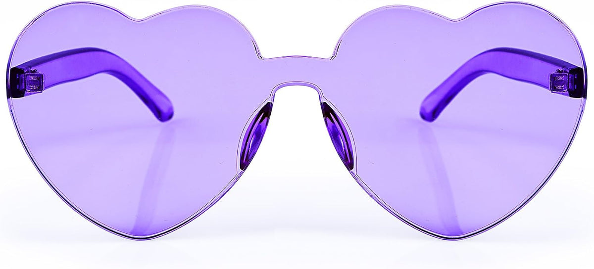 Purple | B07BLM9XSH | FEISEDY Thick Heart Sunglasses Rimless Heart Shaped Sun Glasses Women Fashion Love Glasses B2419