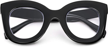 Black Frame / 3.0 x | B0BGPJPK2X | FEISEDY Retro Oversized Blue Light Blocking Reading Glasses Thick Frame Anti Glare Digital Eyestrain Readers B2980