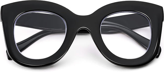 Black Frame / 3.0 x | B0BGPJPK2X | FEISEDY Retro Oversized Blue Light Blocking Reading Glasses Thick Frame Anti Glare Digital Eyestrain Readers B2980