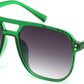 022 Green Transparent Frame/Gradient Gray Lens / 57 Millimeters | B0F7L9M54P | FEISEDY Retro Square Aviator Sunglasses Women Men 70s Vintage Trendy Plastic Frame Sun Glasses B2835