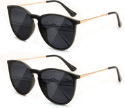 Z2pack Black-grey / 58 Millimeters | B0DYV68G64 | FEISEDY Sunglasses for Women Men Retro Round Cateye Designer Cute Mirrored UV Protection Lens B0210