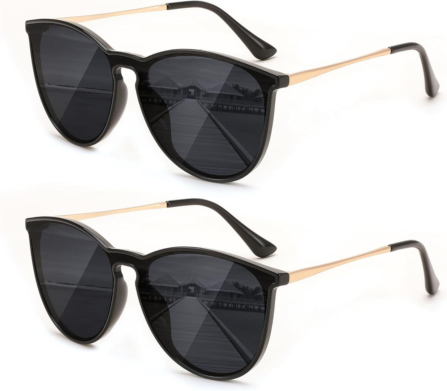 Z2pack Black-grey / 58 Millimeters | B0DYV68G64 | FEISEDY Sunglasses for Women Men Retro Round Cateye Designer Cute Mirrored UV Protection Lens B0210