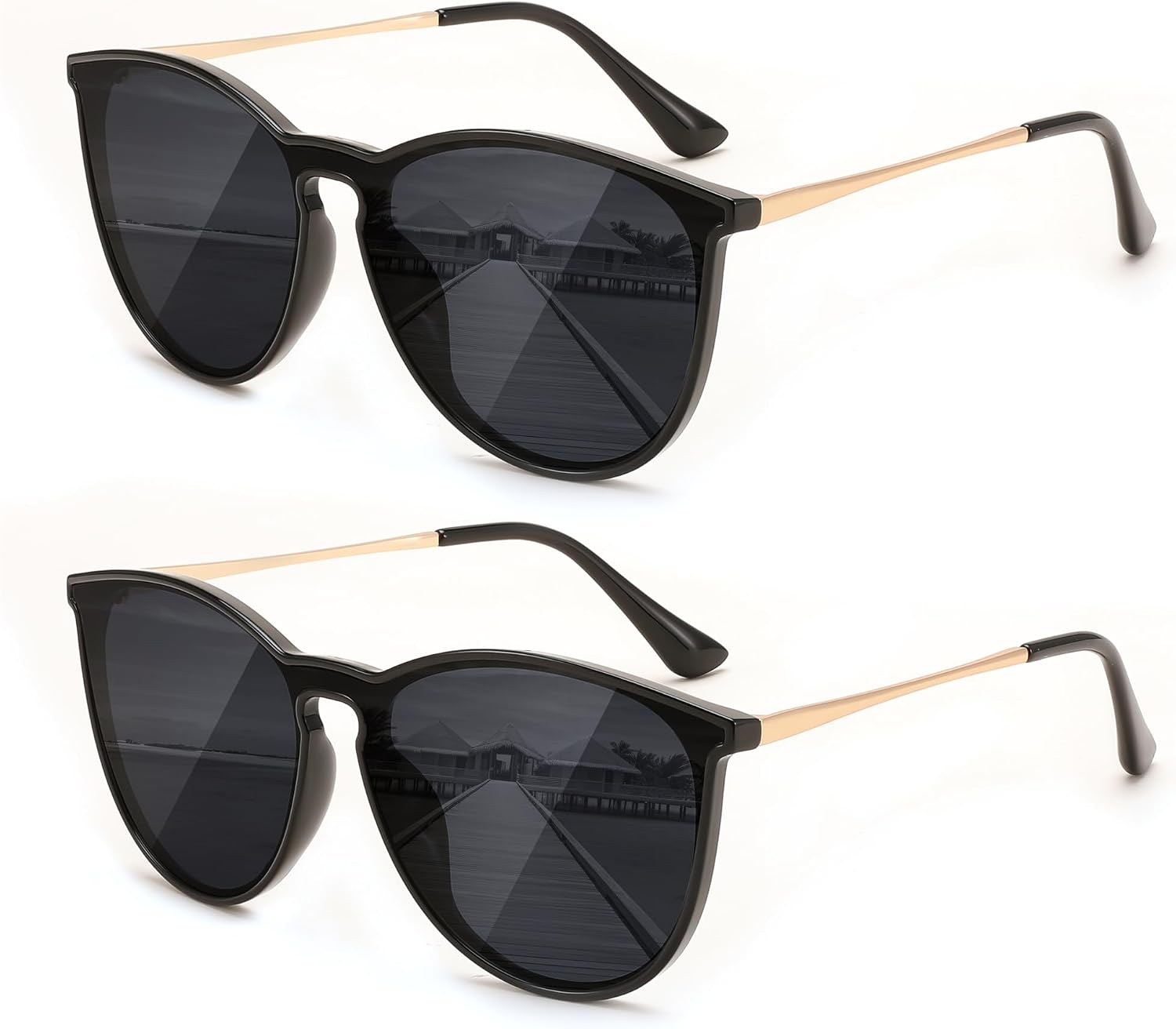 Z2pack Black-grey / 58 Millimeters | B0DYV68G64 | FEISEDY Sunglasses for Women Men Retro Round Cateye Designer Cute Mirrored UV Protection Lens B0210