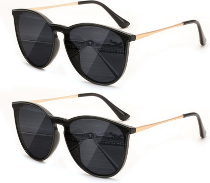 Z2pack Black-grey / 58 Millimeters | B0DYV68G64 | FEISEDY Sunglasses for Women Men Retro Round Cateye Designer Cute Mirrored UV Protection Lens B0210
