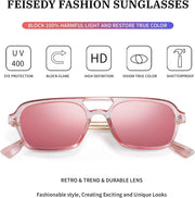 ÉÌƷͼƬ 59 | B0925V3NP4 | FEISEDY Vintage Square 70s Flat Aviator Sunglasses Women Men Metal Design Shades B2752
