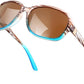 Tea-blus Stripe Frame & Tea Lens / 58 Millimeters | B0FZKMR2TS | FEISEDY Polarized Sunglasses for Women Classic Vintage UV400 Shade | Trendy Square Wraparound Ladies Sun Glasses B0309