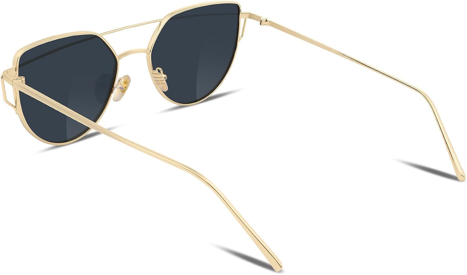 商品图片 2 | B01MEHLOJ8 | FEISEDY Cat Eye Fashion Metal Frame Mirrored Flat Lenses Women Sunglasses B2206