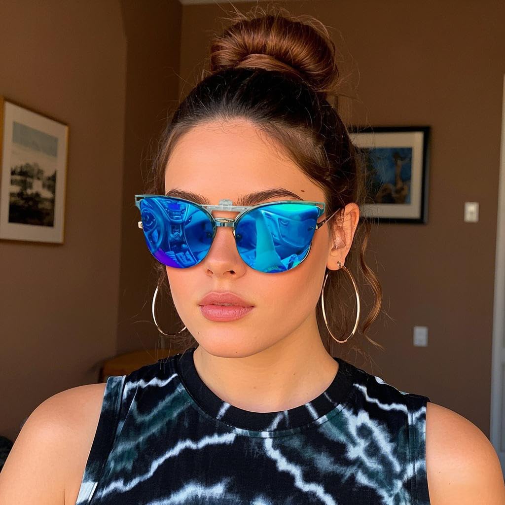 ÉÌƷͼƬ 16 | B08JBZ13MB | FEISEDY Polarized Cat Eye Flip Up Clips On Sunglasses Women Men B2670