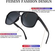 ÉÌƷͼƬ 66 | B0CB543WBD | FEISEDY Vintage Retro 70s Plastic Aviator Sunglasses Women Men Classic Large Squared Frame B2751