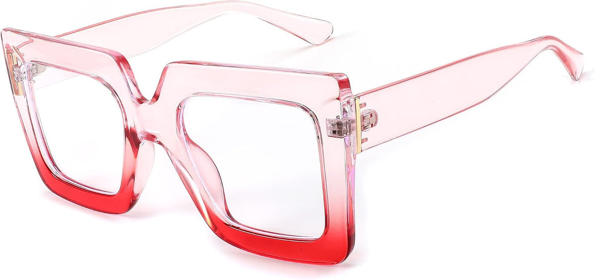 商品图片 15 | B0BZRTPH3F | FEISEDY Fashion Oversized Blue Light Glasses for Women Anti Fatigue Thick Square Computer Eyewear B2381