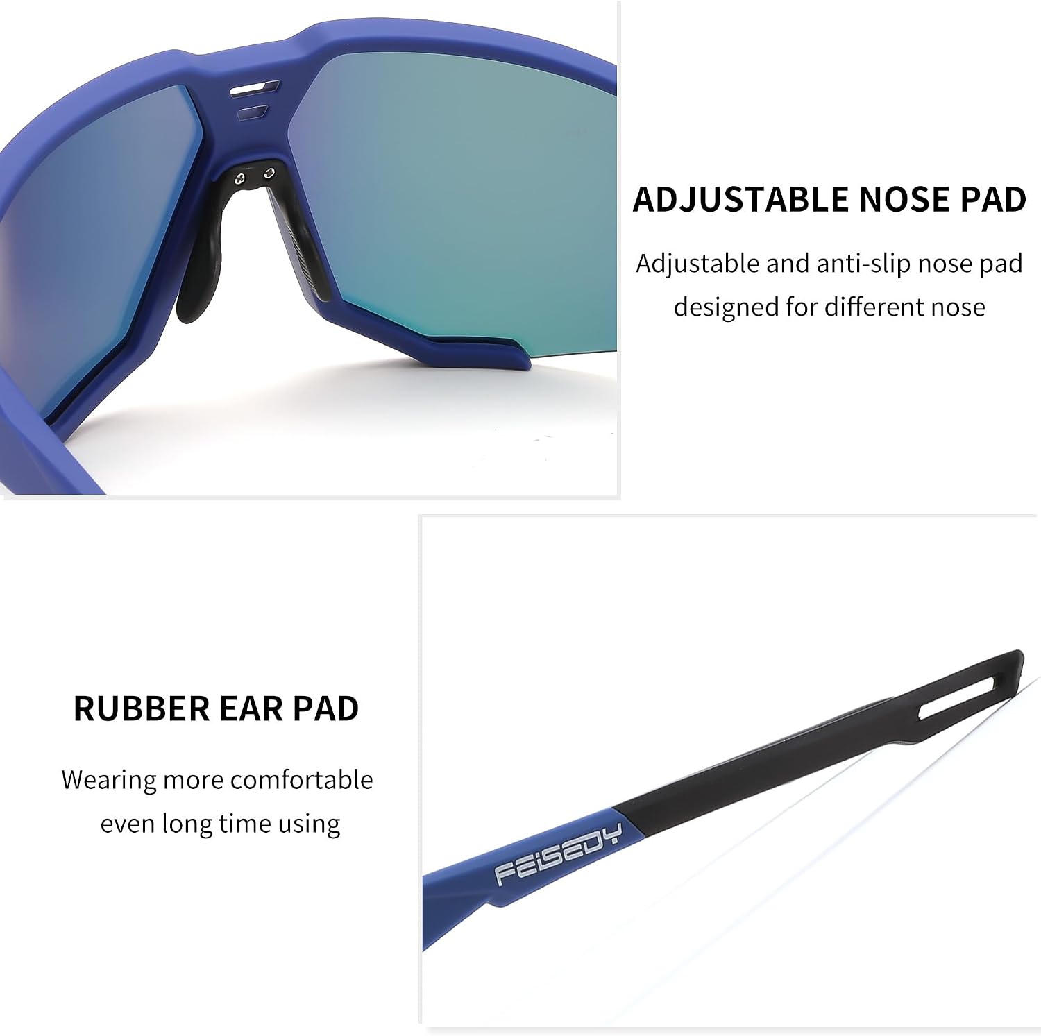 商品图片 37 | B0DN1MVJHV | FEISEDY Polarized Cycling Glasses Sports Sunglasses for Women Men Youth, Running Hiking Baseball Glasses B0215