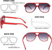 ÉÌƷͼƬ 94 | B0CB543WBD | FEISEDY Vintage Retro 70s Plastic Aviator Sunglasses Women Men Classic Large Squared Frame B2751