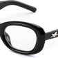Black / 50 Millimeters | B0DD6YKJC4 | FEISEDY Retro Oval Blue Light Blocking Glasses for Women Nerd Fake Glasses Y2k Small Eyewear Frame B0229