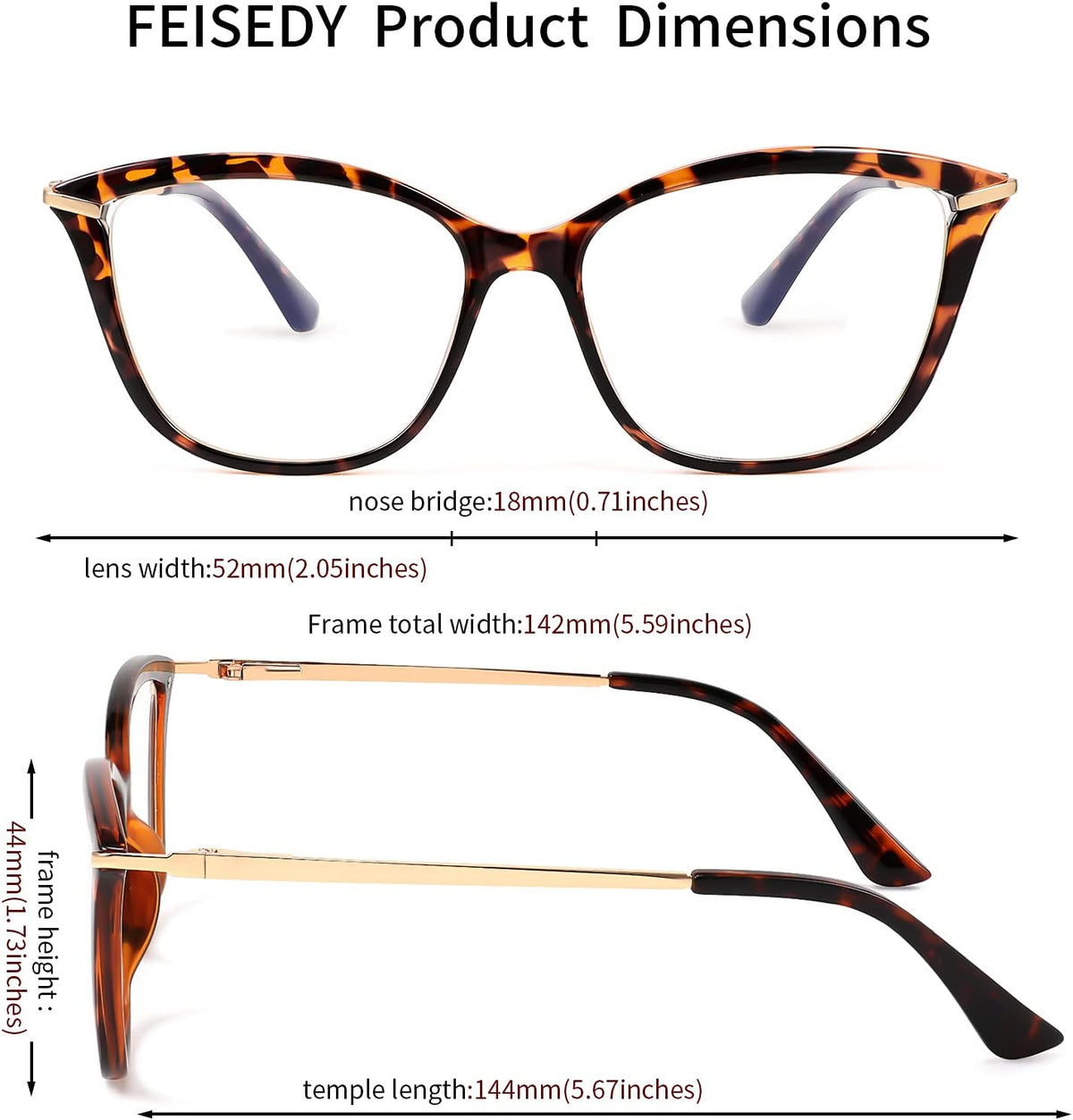 ÉÌƷͼƬ 24 | B096LSK611 | FEISEDY Blue Light Blocking Glasses Computer Glasses Women Men Cateye TR90 Frame B2772