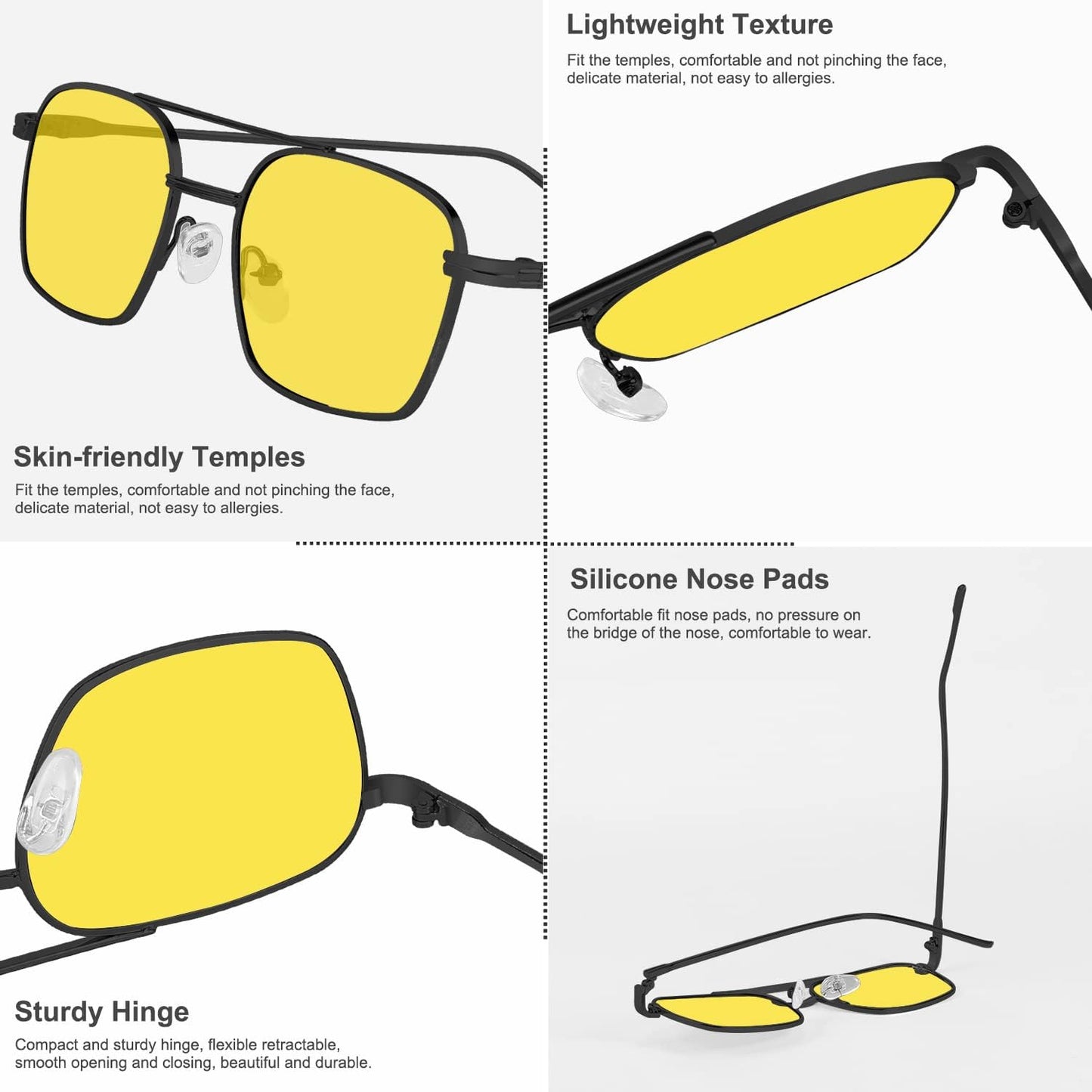 商品图片 28 | B09GKB6G1G | FEISEDY Fashion Square Aviator Sunglasses Women Men Trendy Retro Metal Frame Sun Glasses Candy Color Lens B1036