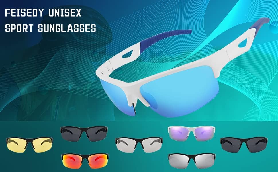 ÉÌƷͼƬ 7 | B09QHKM8H2 | FEISEDY Polarized Sports Sunglasses Driving Cycling Shades For Men Women Baseball Running UV Protection Sunglasses B2878