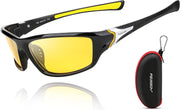 Yellow / 70 Millimeters | B08GKRC1YM | FEISEDY Classic Men Polarized Sports Sunglasses Night Driving Yellow Lenses Cycling Fishing Driving Glasses B2674