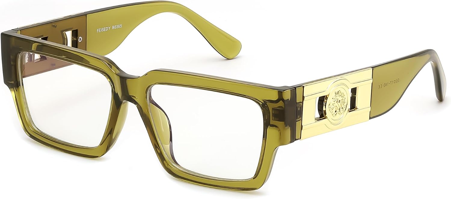 商品图片 23 | B0GQZ4LZK8 | FEISEDY Retro Trendy Rectangle Blue Light Glasses for Women Men B0365