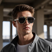 ÉÌƷͼƬ 41 | B0CDGNN3ZN | FEISEDY Vintage 70s Aviator Sunglasses Men Women Classic Retro Trendy Large Frame UV400 Sun Glasses B0030