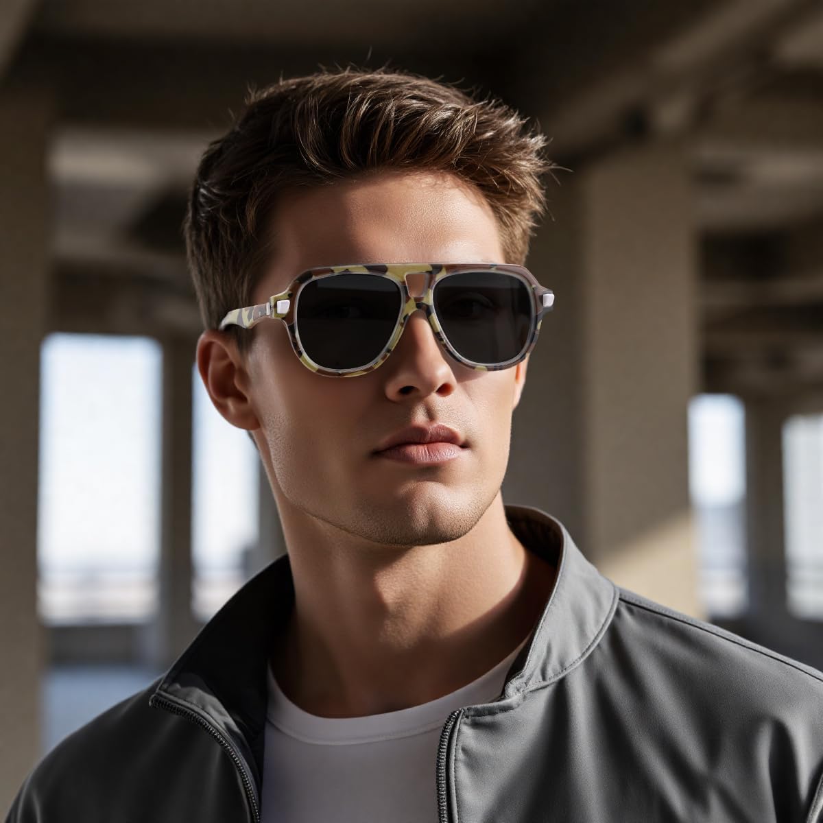 ÉÌƷͼƬ 41 | B0CDGNN3ZN | FEISEDY Vintage 70s Aviator Sunglasses Men Women Classic Retro Trendy Large Frame UV400 Sun Glasses B0030