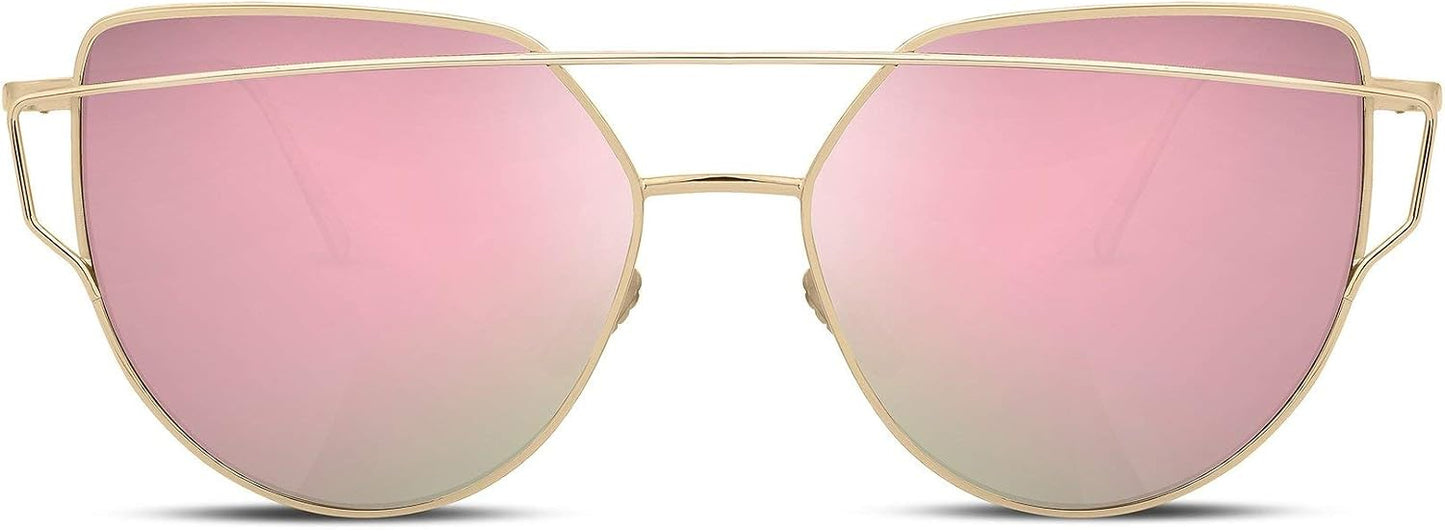 商品图片 15 | B01MEHLOJ8 | FEISEDY Cat Eye Fashion Metal Frame Mirrored Flat Lenses Women Sunglasses B2206