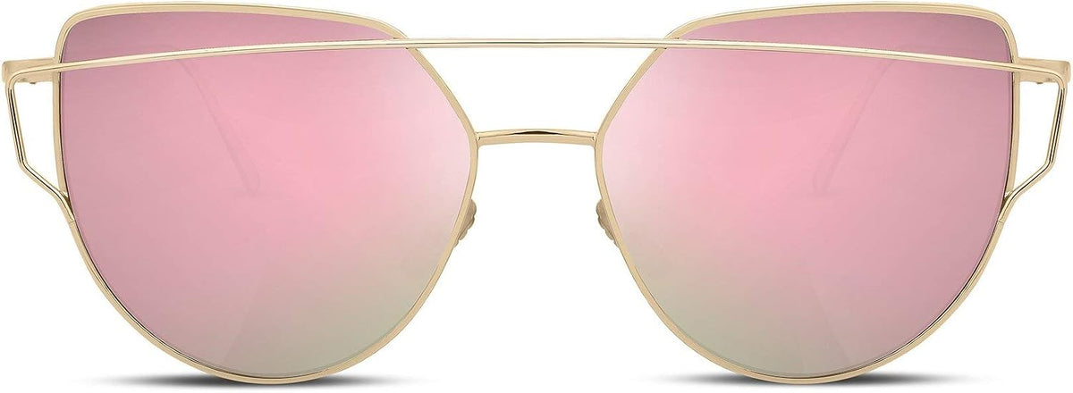 ÉÌƷͼƬ 15 | B01MEHLOJ8 | FEISEDY Cat Eye Fashion Metal Frame Mirrored Flat Lenses Women Sunglasses B2206