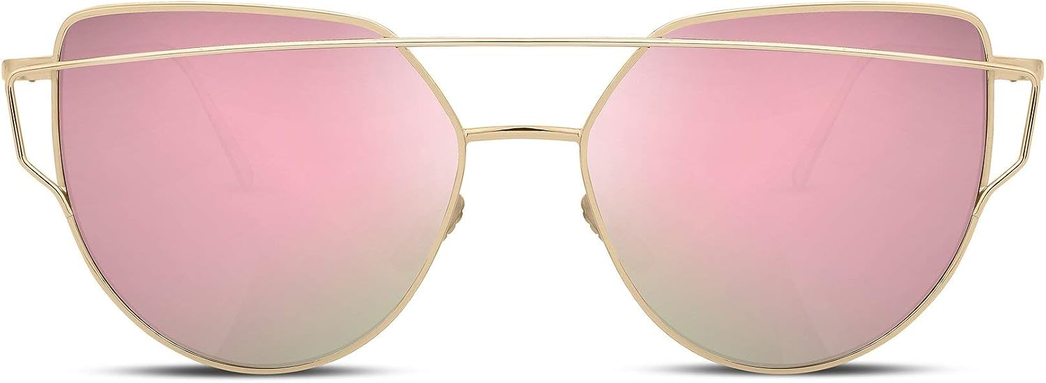 商品图片 15 | B01MEHLOJ8 | FEISEDY Cat Eye Fashion Metal Frame Mirrored Flat Lenses Women Sunglasses B2206