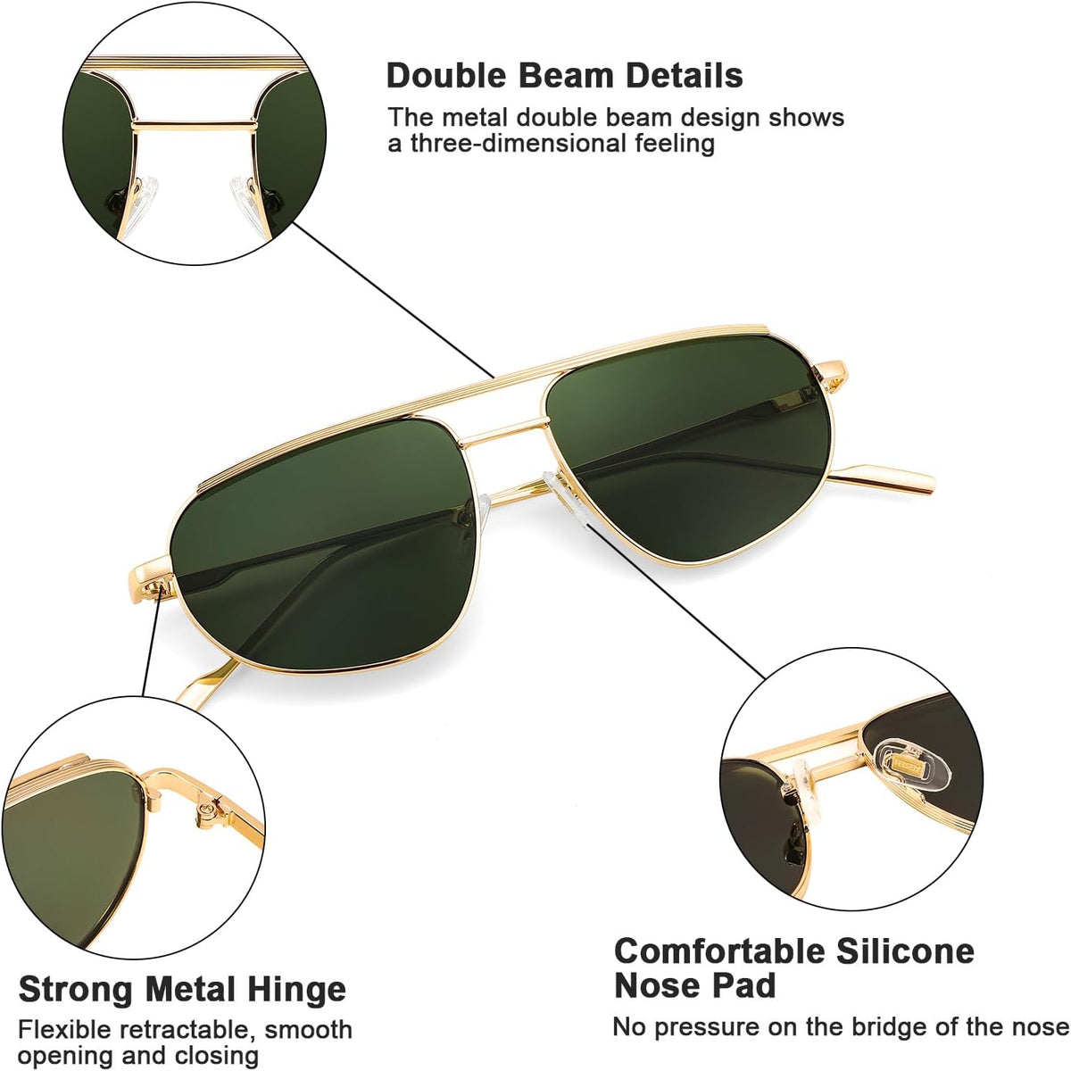 ÉÌƷͼƬ 47 | B09XDVK9DG | FEISEDY Retro Trendy Aviator Sunglasses Women Men 90s Small Vintage Glasses Stylish Gold Metal Oval Sunglasses B2906
