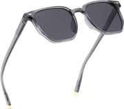 Gray/Gray / 52 Millimeters | B0F593YS6H | FEISEDY Retro Square Sunglasses Women Men Trendy Rectangle Shades Vintage Sun Glasses B0274