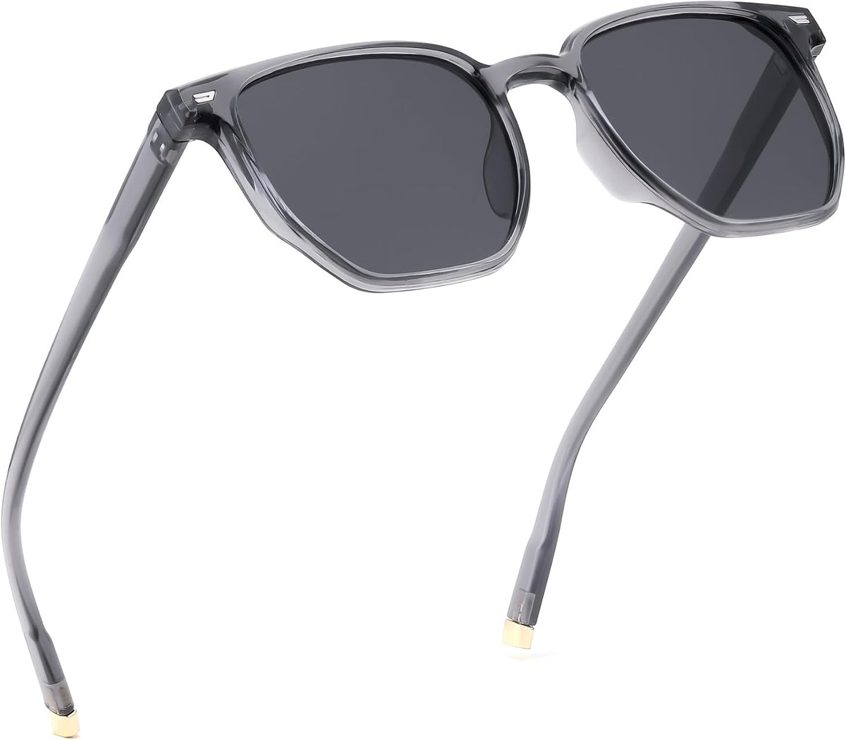 Gray/Gray / 52 Millimeters | B0F593YS6H | FEISEDY Retro Square Sunglasses Women Men Trendy Rectangle Shades Vintage Sun Glasses B0274