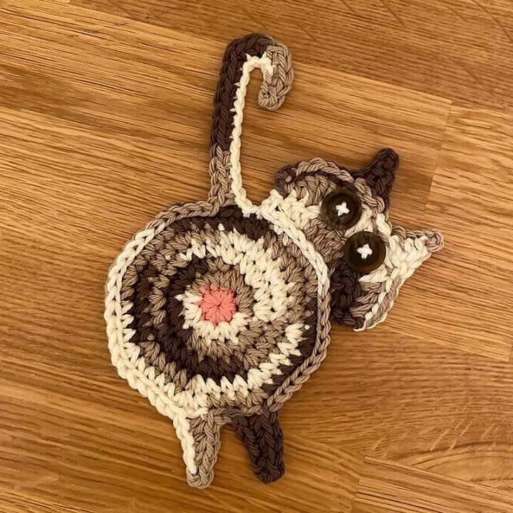 商品图片 12 | B0DS52F29G | Cute Cat Drink Coaster, Fun Woven Creative Coasters, for Home Decor Tabletop Protection, Cat Gifts for Cat Lovers