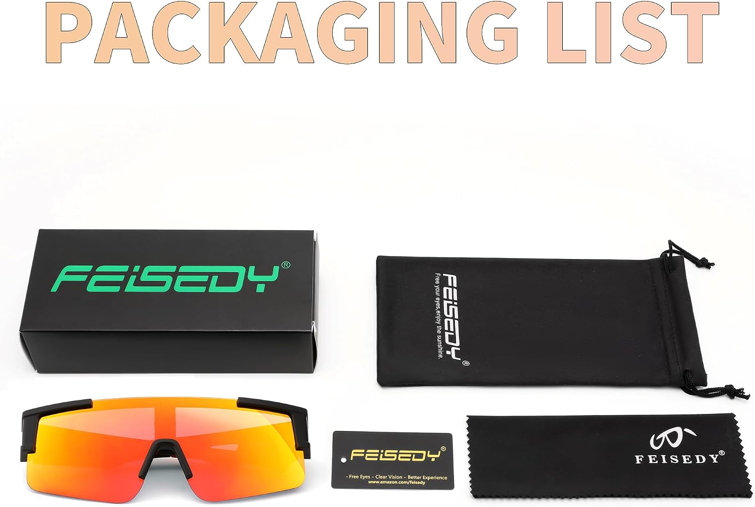 商品图片 18 | B0GGMHCCXG | FEISEDY Polarized Fit Over Glasses Sunglasses for Men Women, Sports Wrap Around for Driving Cycling Fishing B0382
