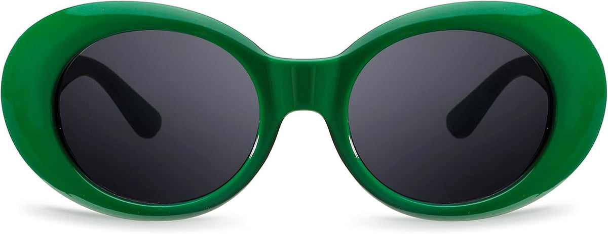 Green / 51 Millimeters | B09VJX3B6F | FEISEDY Sunglasses White Oval Clout Goggles for Women Men Retro Round Trendy Rimmed Clueless Costume Frame B2253