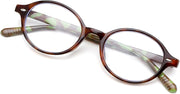 Tortoise/Green Leg / 47 Millimeters | B0D5Y56DV9 | FEISEDY Vintage Oval Blue Light Glasses for Women Men Stylish Lightweight 90s Eyeglasses Fake Nerd Y2k Eyewear Frame B0242