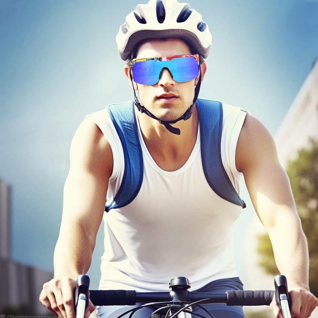 ÉÌƷͼƬ 9 | B0CFFGCBZ6 | FEISEDY Sunglasses Women Men Sports, 80s Visor Retro Neon Square Sun Glasses, Miorred Shades UV400 B0004