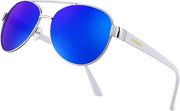 004 Sliver Frame/Blue Mirror Lenses / 60 Millimeters | B0BXXC6Y74 | FEISEDY Classic Aviator Sunglasses for Women Pilot Polarized Sunglasses Men UV400 Protection for Driving Fishing Golf B4109
