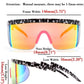 商品图片 39 | B096SD9GGG | FEISEDY Oversized Mirror Shield Sport 80s Sunglasses Ski Goggles Flat Top One Piece Futuristic Visor Women Men B2522
