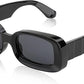 Black / 68 Millimeters | B0B12FW695 | FEISEDY Rectangle Sunglasses for Women Men Retro Y2k 90s Thick Frame Chunky Square Sunglasses UV400 Protection B2307