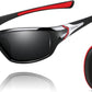 Black Red Frame/Grey Lens / 70 Millimeters | B09CTQ21LG | FEISEDY Classic Men Polarized Sports Sunglasses Night Driving Yellow Lenses Cycling Fishing Driving Glasses B2674