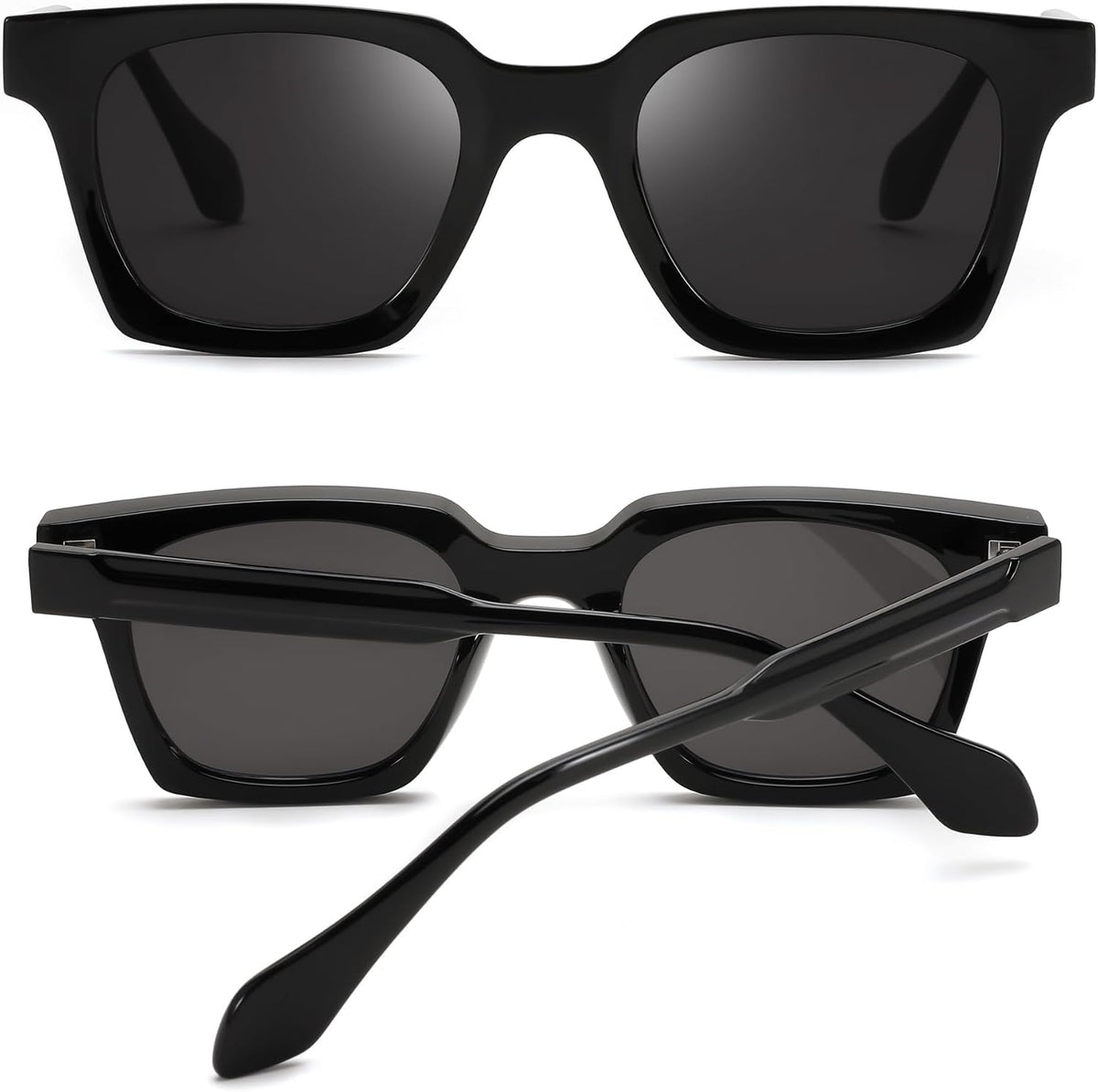 ÉÌƷͼƬ 3 | B0D7CC769X | FEISEDY Retro Square Sunglasses Women Men Trendy Rectangle Thick Frame Shades Classic Designer Sun Glasses B0198